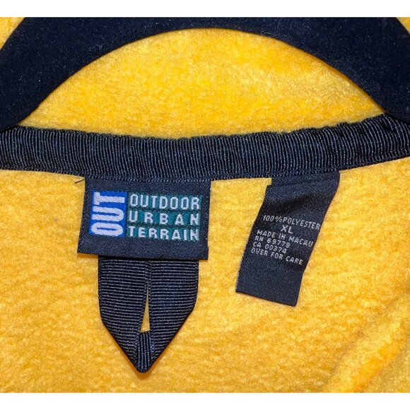 Outdoor Urban Terrain Yellow Quarter-Zip Fleece Pullover Sleeve 17 inch XL - Picture 3 of 3